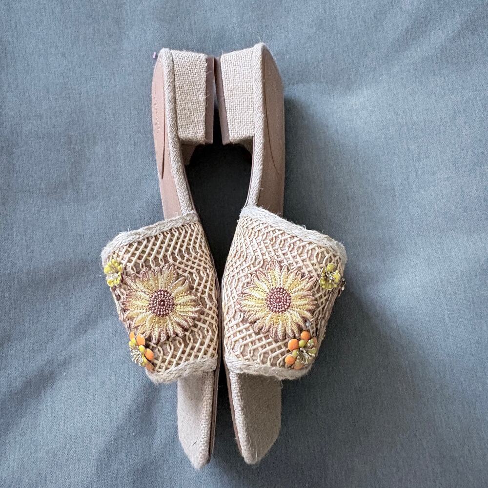 Circus NY by Sam Edelman Josie Slide Sandals natural Sz 9.5 Boho Beachy Summer - Picture 3 of 9